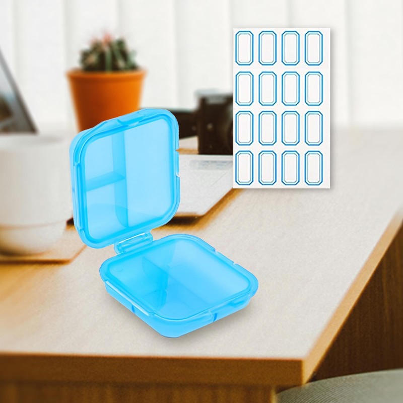 Travel Pill Organizer 6 Compartments Portable Pill Case with Double