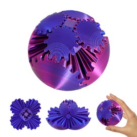 3D Printed Gear Ball Fidget Toy，Gear Sphere, Stress Ball, GearSphere Desk Toy, Fidget Ball, Gear Toy for Stress and Anxiety Relaxing