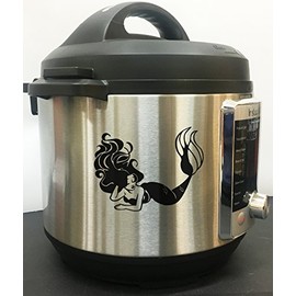 Mermaid Resting in the Sea - Black Vinyl Decal For Instant Pot