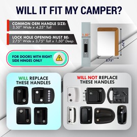 LATCH.IT White RV Door Latch | 2 Keyed Alike RV Door Locks for Travel Trailers | 100% Metal Camper Door Lock w/ 4 Keys | Easy-to-Install & Fits Most!