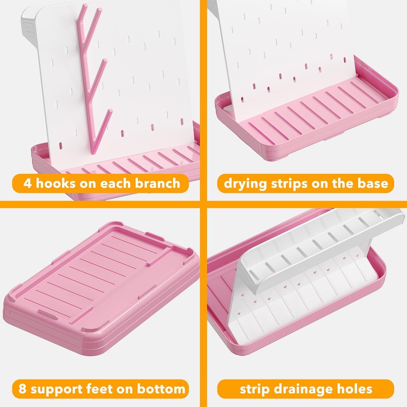 SpaceAid Baby Bottle Drying Rack with 20 Hooks, Space Saving