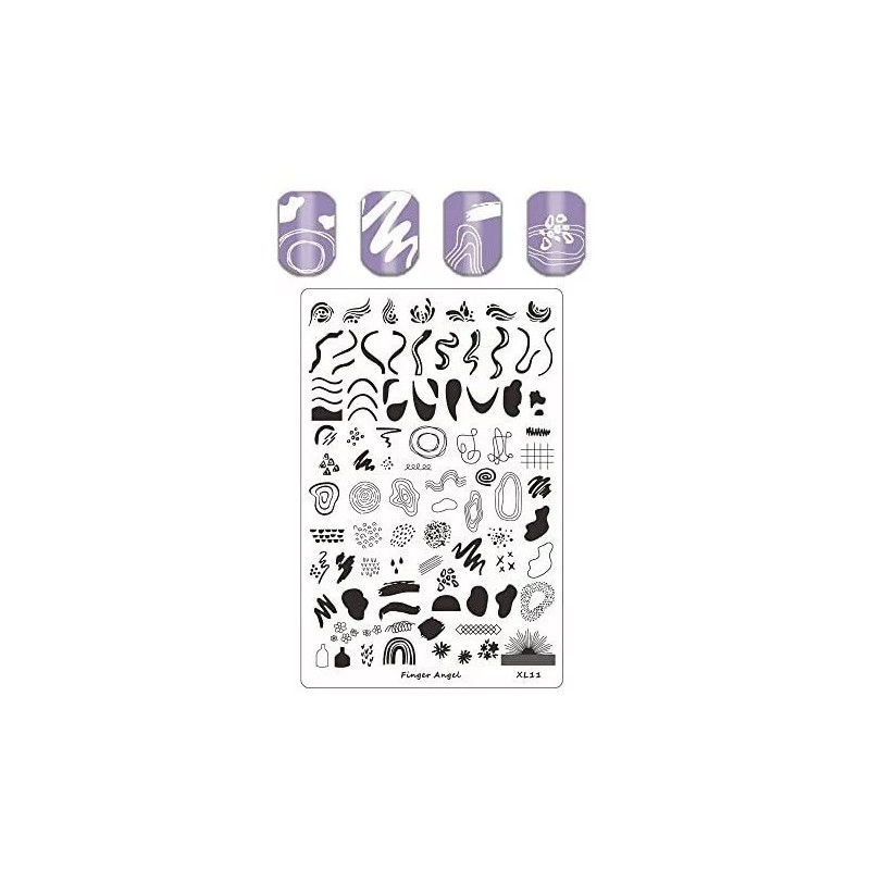 Finger Angel Placas Estampadoras 4pcs Nail Art Con Organizador Xl11-14