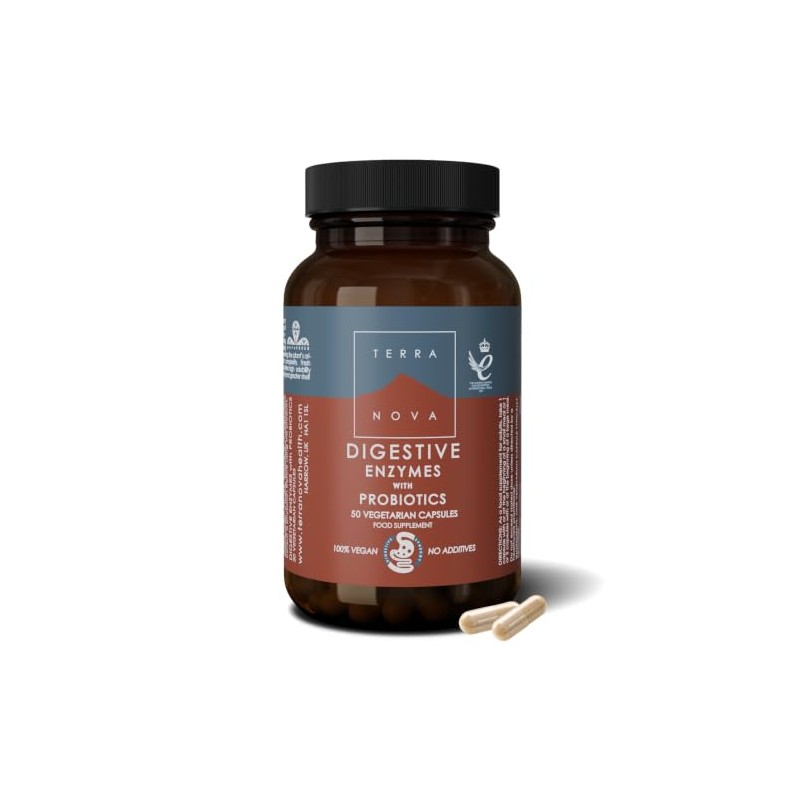 TERRANOVA Organic Digestive Enzyme with Probiotic Complex, 50 CT