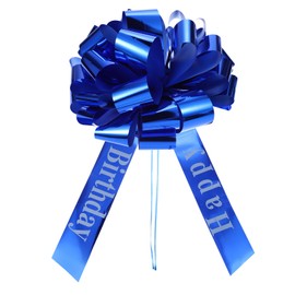PATIKIL Big Car Pull Bow 25 Inch, Metallic Giant Bow Ribbon for Car Decoration Birthday Present Wrapping Decor, Navy Blue