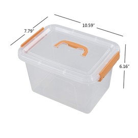Farmoon 6 Quart Storage Bins with Lids, 6 Pack Storage Boxes Plastic, Clear