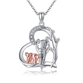 JERWLI 925 Sterling Silver Animal Pendant Necklace, Cute Animal Jewelry Gift for Women and Girls, Sterling silver, Opal