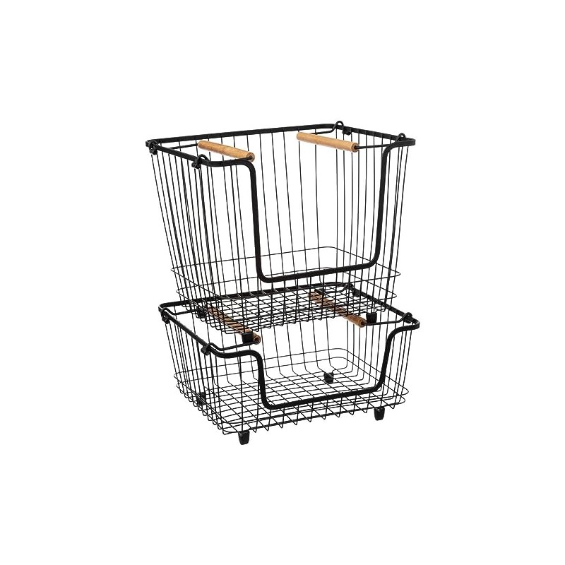 5five - Stackable Metal Basket "Blackwood" Medium Format