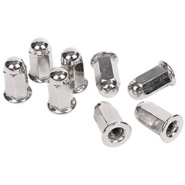 Lubonarie Flange Muffler Gasket Bag Nut Dome Bolt Nut Hex Screw Cover Acorn Nut Exhaust Nut 13 x 20mm Set of 8 (Silver)