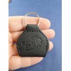 Island Picks Mini Pocket Black Leather Keychain Key Ring Hangtag