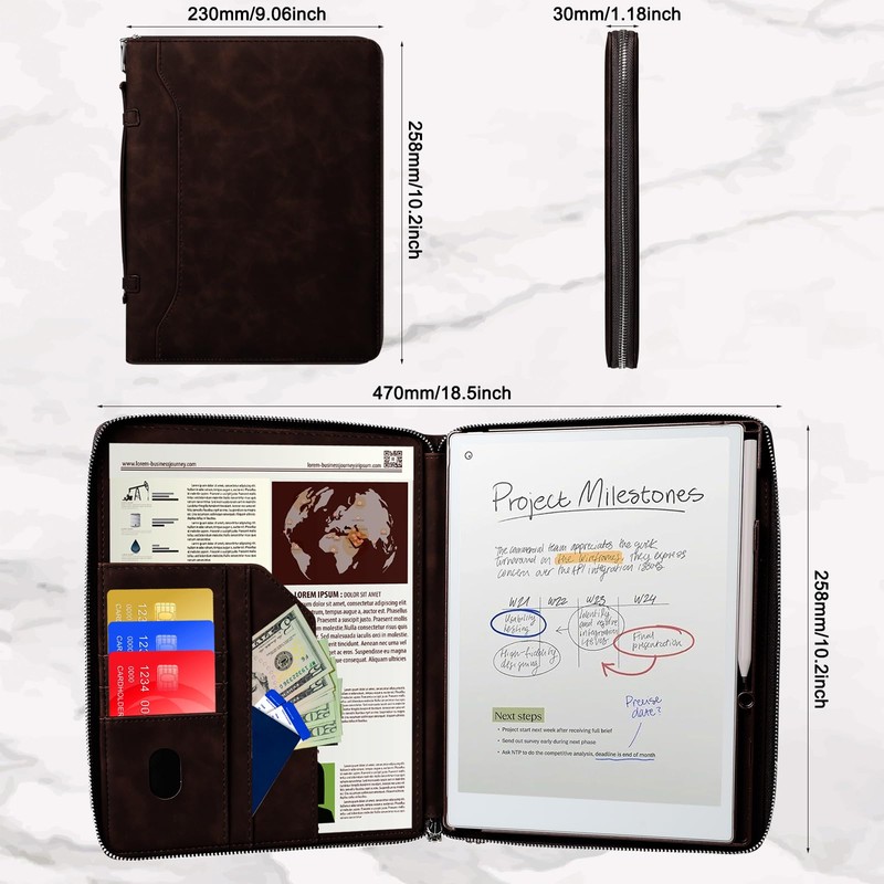 E NET-CASE Premium PU Leather Case for Remarkable Paper Pro