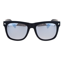 Polarized Lens Sunglasses Classic Square Frame Unisex Matte Black, Gray Mirror