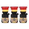 3PCs 440V 10A Push Button Switch,22mm Emergency Stop Push Switch,On