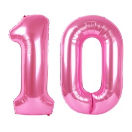 Number pink 10 globo