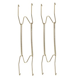 sourcing map Plate Hanger, 14-inch W Type Zinc Plated Invisible Wall Decorative Hooks, 2 Pcs