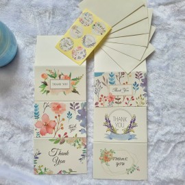 Unbranded 6Floral Designs 4x5.5 inch Thank You Cards with Envelopes & Stickers for Wedding