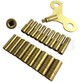 18 Piece Brass Clock Winding Key Set 1.75mm - 6.0mm / 000-15 Radiator Keys