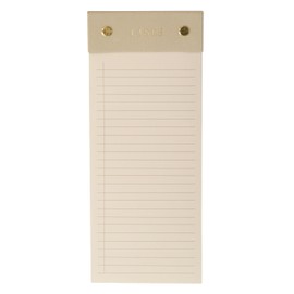 Graphique Post-Bound List Pad Luxe Collection, Perforated Sheets To-Do Notepad, Hardcover Binding, Gold Foil Embossing, 100 Pages, 4” x 9.75”, Taupe