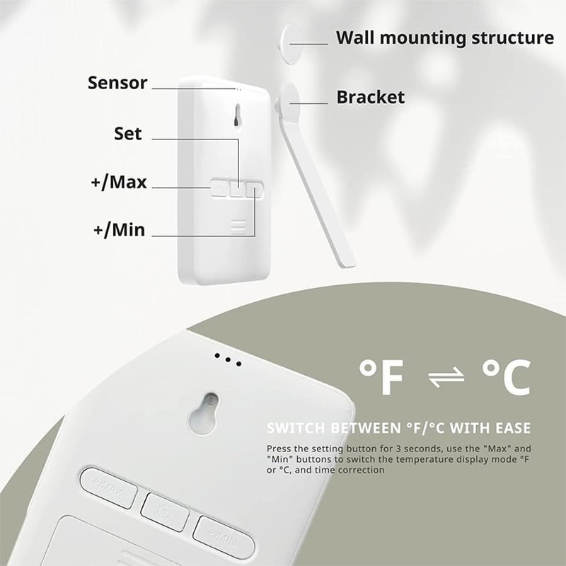 Thermo-Hygrometer for Home | 3.5 '' Large LCD Screen Indoor