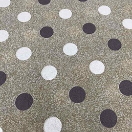 Kt KILOtela - Canvas decorative fabric, home accessories, tablecloths, cushions, curtains, bags, piece: 100 cm length x 280 cm width, polka dots, brown, grey, white - 1 metre