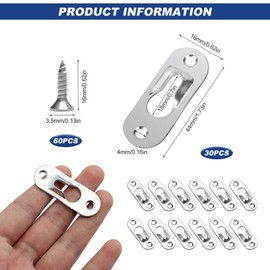 Keyhole Hanger 30 Pieces Metal Lens Head Fitting Picture Frame Keyhole Hanger with Screw for Hanging