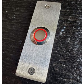 Stainless Steel Narrow Doorbell 1" x 3" with LED Button (Red Ring LED)