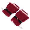 USB Heated Gloves Half Fingerless Flip Burgundy Double Sided Knit