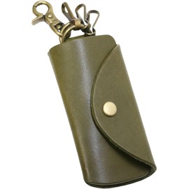 Berkut Tochigi Leather, Luxury Jeans, Genuine Leather, Smart Key Case, 3 Layers, Canabira KYY Zipper, Made in Japan, green