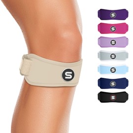 Sleeve Stars Patellar Tendon Support Strap Osgood Schlatter Knee Brace for Youth, Kids, Women & Men w/ 3 Lengths, Swedish Brand Knee Strap Patella Tendon Support for Arthritis & Tendonitis (Beige)