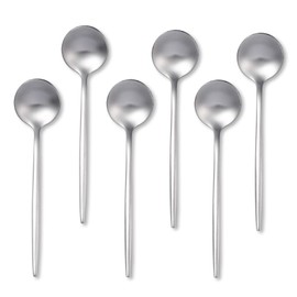 Coffee Spoons Set,Stainless Steel Teaspoons of 6,Espresso Spoons 5.11 inch,Demitasse Dessert Spoons,Small Tea Spoons Mini for Stirring,Matte Finish,Dishwasher Safe