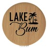 Enthoozies Lake Bum Tan 2.5" Diameter Laser Engraved Leatherette Compact