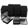 Goodma 24 Pieces Rectangular Metal Hinged Tins, Black, 4.5 x