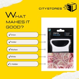 Citystores® CA Onion Holder Easy Grip Stainless Steel Slicer Holder with Prongs for Safe Slicing Chopping Fruits Vegetables Convenient Kitchen Tool
