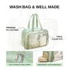TALOMON Transparent PVC & PU Makeup Bag - Large Capacity,