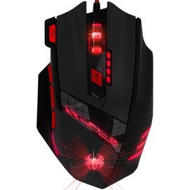 XuanGui T90 Gaming Mouse with Side Buttons, Optical Wired Gaming Mouse with 9200 DPI, 8 Programmable Buttons, with RGB Lighting, Weight Tuning (Black)