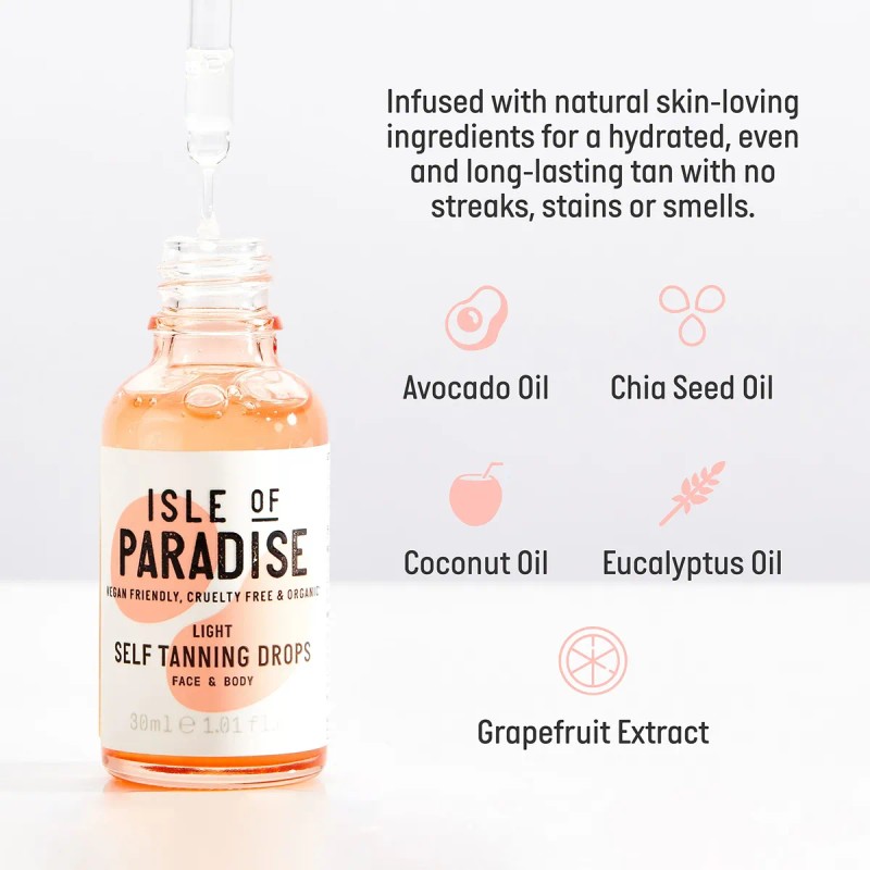 Gotas Autobronceadoras Isle Of Paradise Light, 30 Ml, Vegana