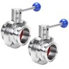 DERNORD 2 Pack 2 Inch Tri Clamp Sanitary Butterfly Valve
