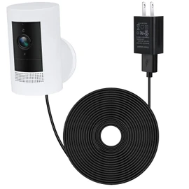 ALERTCAM Power Adapter for Stick Up Cam Battery(3rd Gen), with 30ft/9m Weatherproof Outdoor Cable Continuously Charge Your Camera, No Need to Change The Batteries (Black)