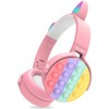 KOOLMARK Audífonos Bluetooth Pop It con Orejas de Gato y