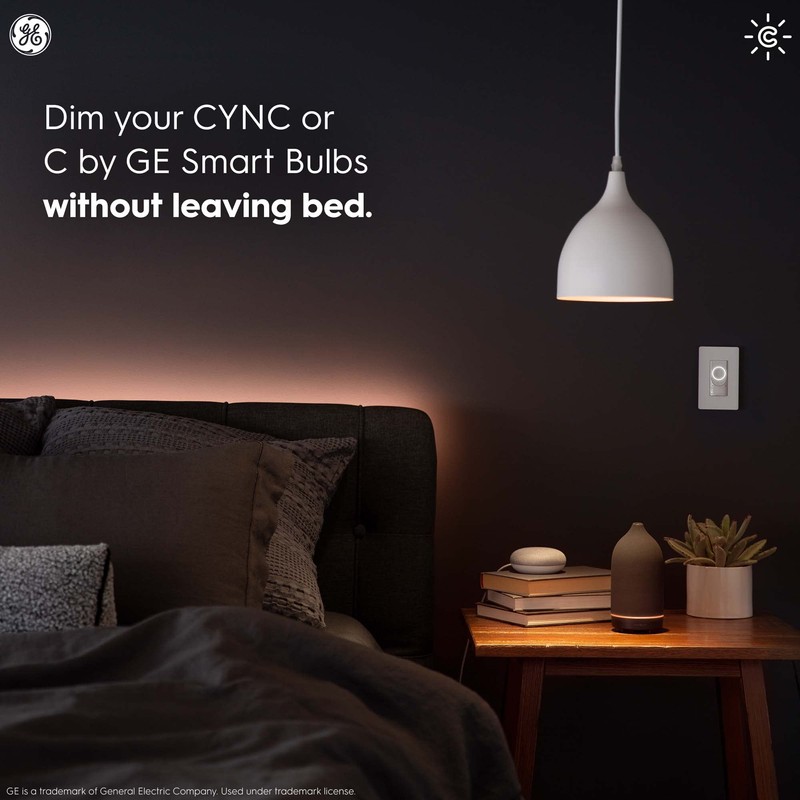 GE CYNC Smart Dimmer Light Switch, Wire-Free, Battery-Powered, Bluetooth and