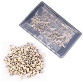 200 PCs Light Blonde Micro Ring Beads 5mm - Invisible Hair Extension Links for Blonde & Highlighted Hair