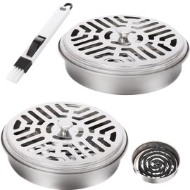 Vabrloy Mosquito Coil Holder, Pack of 2 Mosquito Coil Holder, Smoking Spirals Holder, Metal Mosquito Spiral Holder, Stainless Steel Mosquito Coil Holder with Handle for Home, Garden, Camping, Outdoor