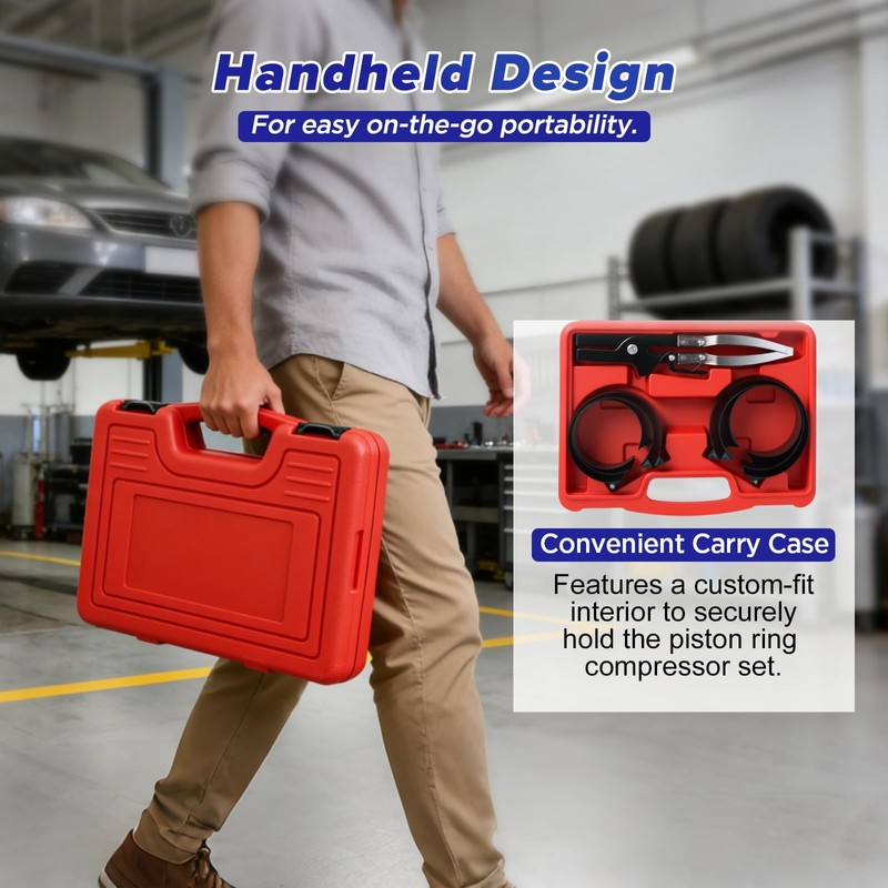 MRCARTOOL Piston Ring Compressor Tool 7Pcs with Plier,6 Rings 2-7/8"-4-5/8"