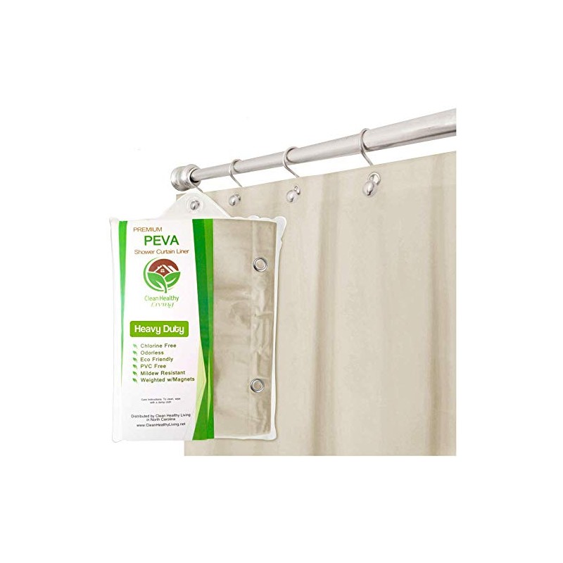 Clean Healthy Living Heavy Duty PEVA Tan Shower Curtain Liner