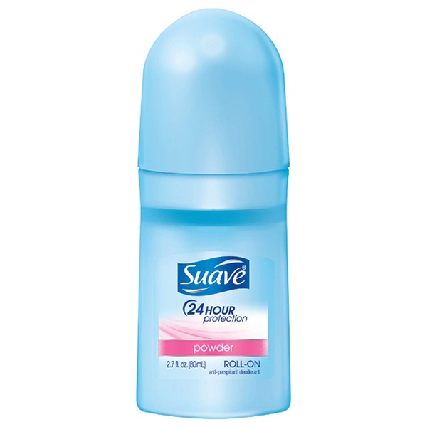 Suave 24 Hour Protection Roll-On Anti-Perspirant & Deodorant for Women-Powder-2.7 oz, 3 pk
