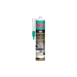 Akfix 100S RTV 100% Silicone Caulk Clear (1x10.1 fl.oz.) - Sanitary Applications, Waterproof & Low Odor Sealant for Kitchen and Bathroom, Bathtub, Shower, Sink - Anti Shrink Caulking | Clear, 1 Pack