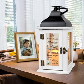 HN HAIINAA Memorial Lantern for Loss of Son in Memory of Son Bereavement Gifts Loss of Son Sympathy Gift for Mother Remembrance Gifts Memorial Gifts with LED Candle
