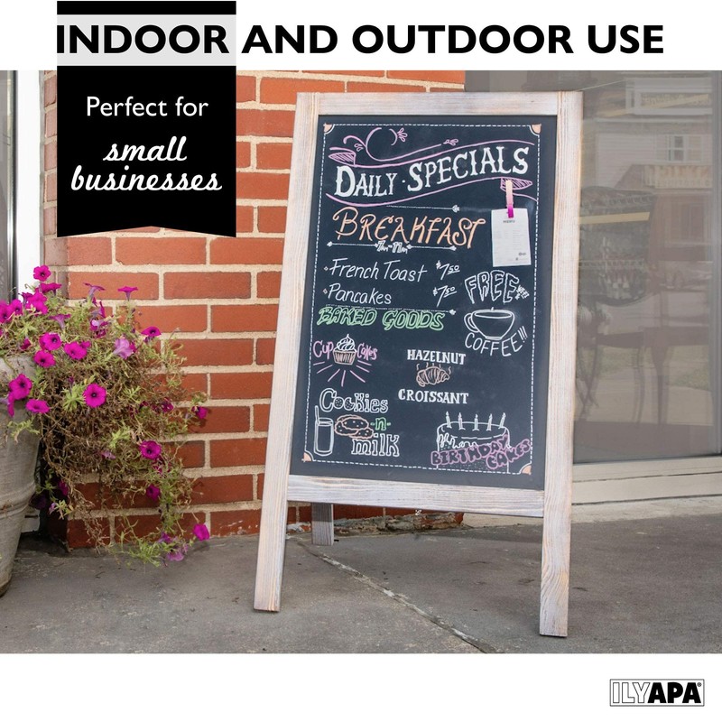 Wooden A-Frame Sign with Eraser & Chalk - 40 x