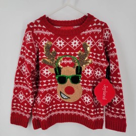Joyland Sweater Toddler Size 3T Cool Reindeer Fair Isle Christmas Winter Holiday