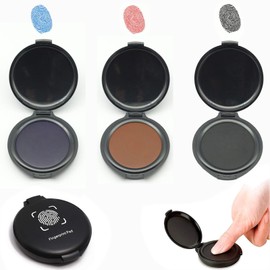 3 PCS Fingerprint Ink Pad, Thumbprint Ink Pad Notary Supplies Portable Fingerprint Kit for Identification Security ID Office School Contract Etc (Red Blue Black)