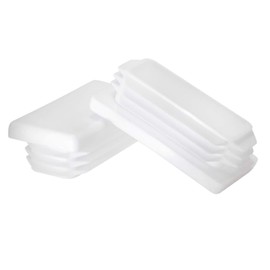 Prescott Plastics 1 x 2 Inch Rectangle Plastic Plug White Inserts (50 Pack), White End Cap for Metal Tubing, Fence, Glide Insert for Pipe Post, Chairs and Furniture